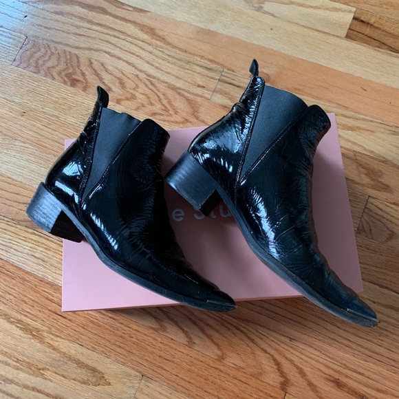 Acne Shoes - Acne Jensen Patent Leather Boots 37